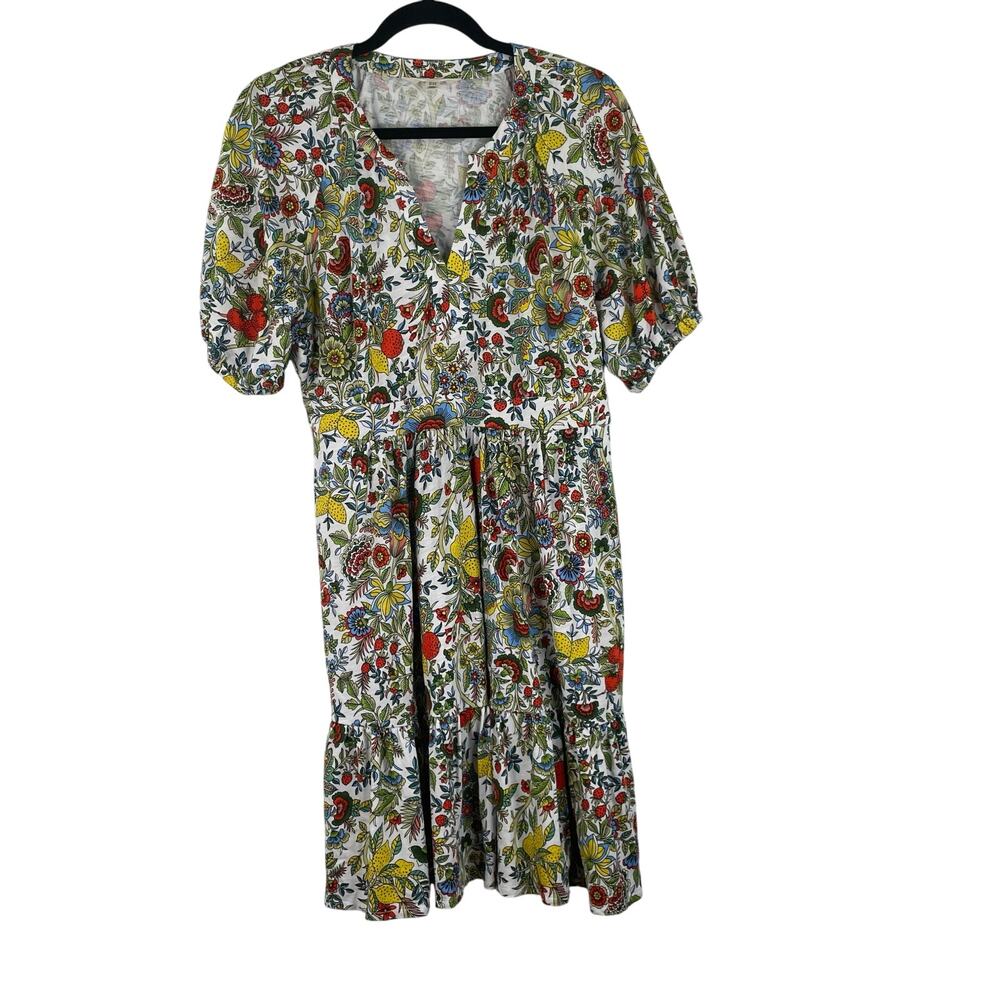 Boden Floral Lemon Fizz Strawberry Fields Colorful Retro Dress Women's Size 14R